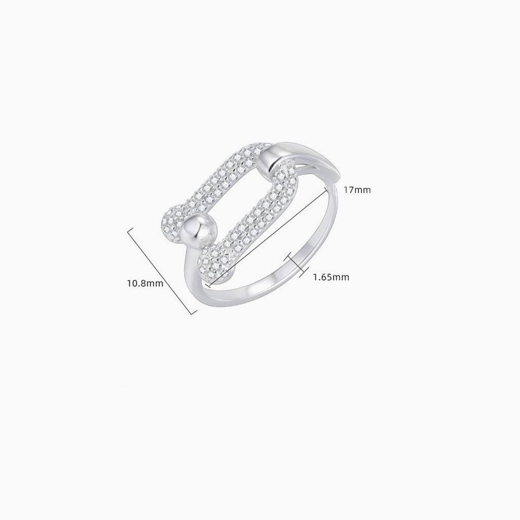 Adjustable Diamond Horseshoe Ring