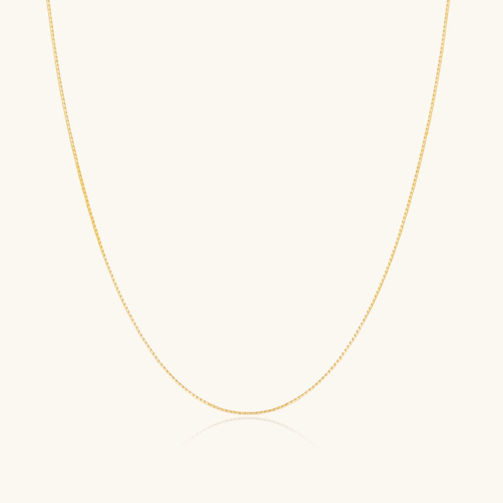 Adjustable Octagonal Herringbone Necklace - Gold