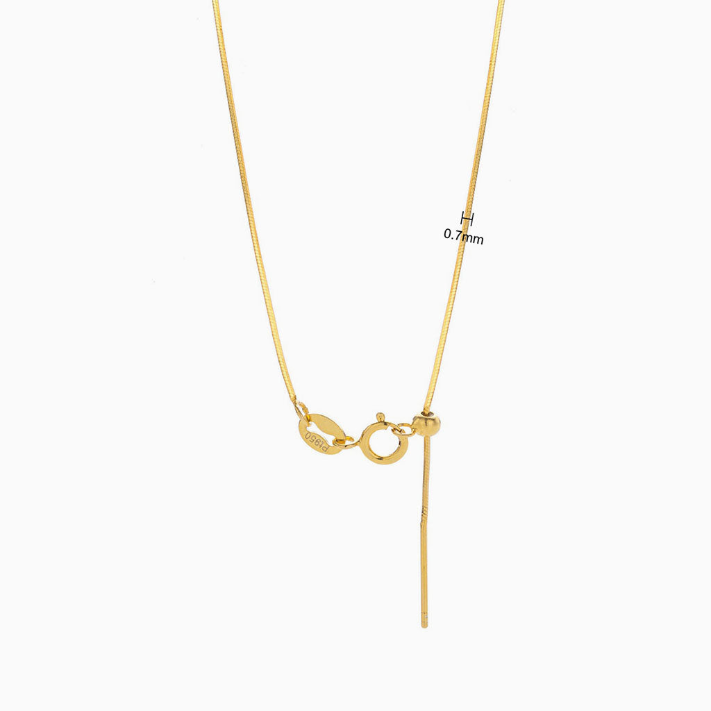 Adjustable Octagonal Herringbone Necklace - Gold