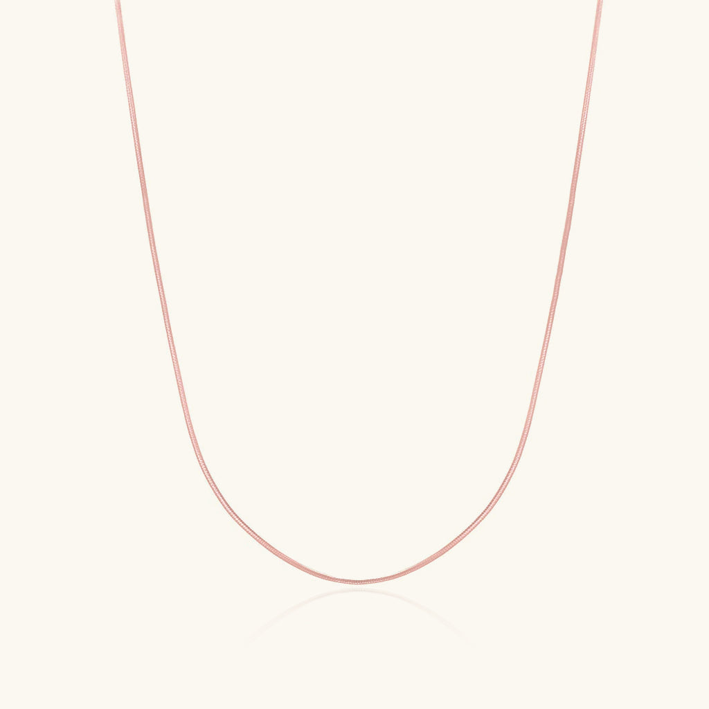 Adjustable Octagonal Herringbone Necklace - Rose Gold