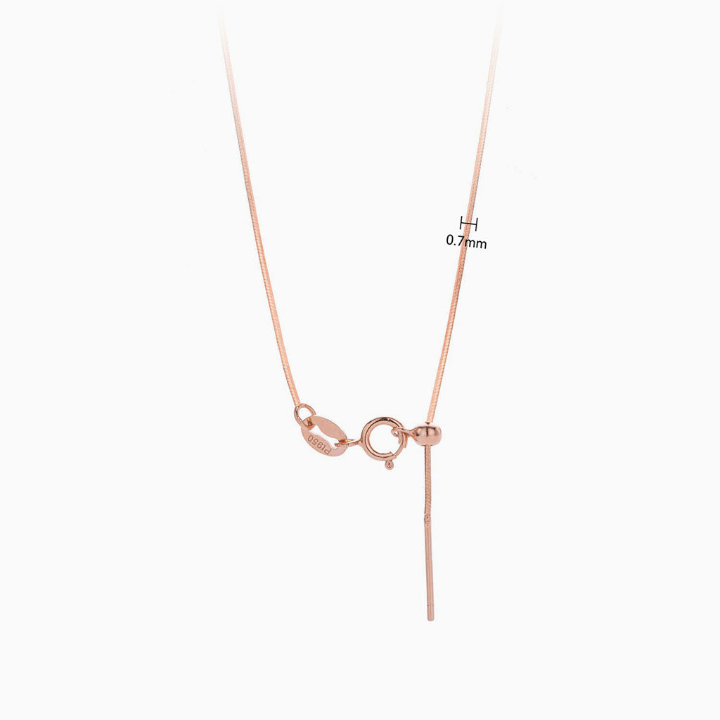 Adjustable Octagonal Herringbone Necklace - Rose Gold