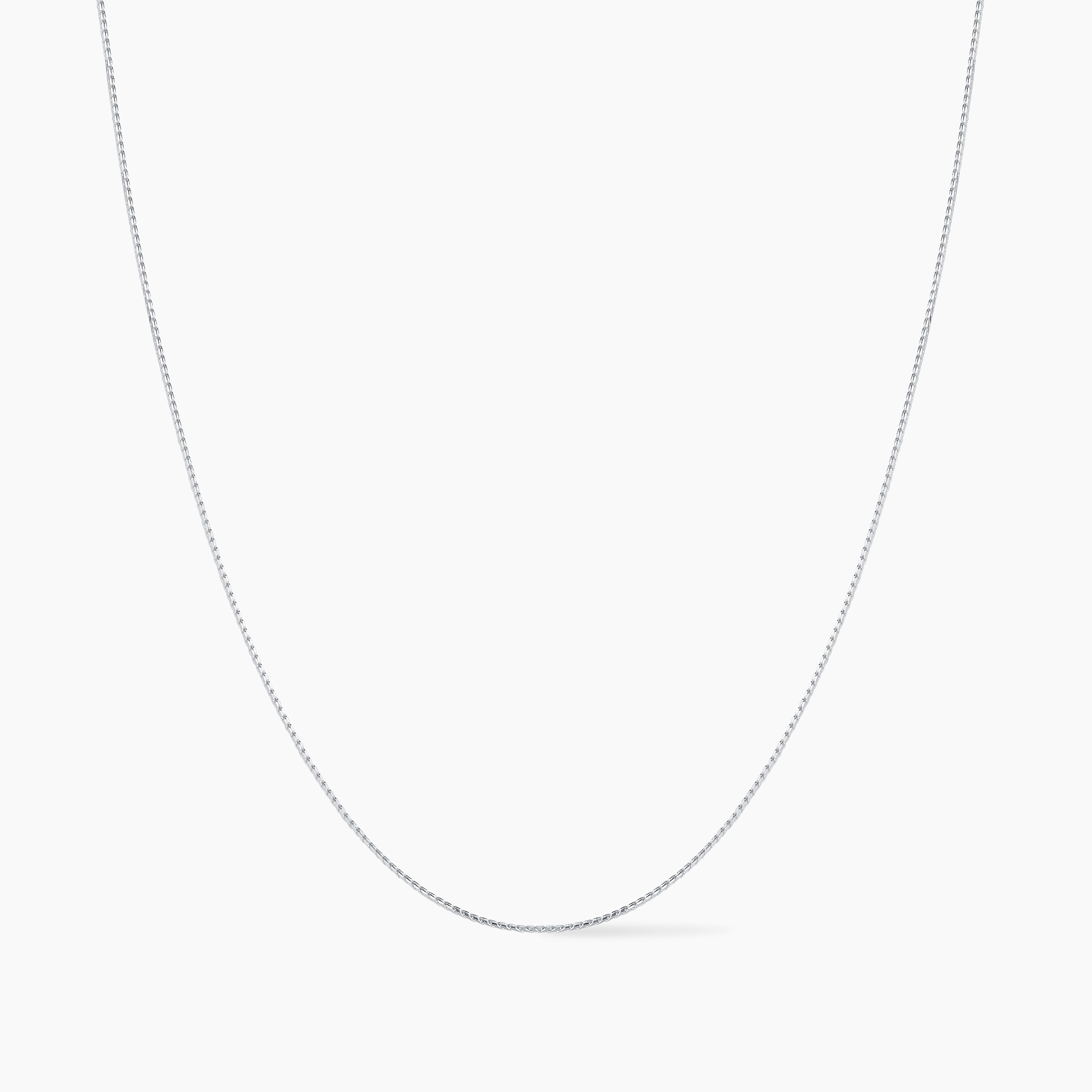 Adjustable Octagonal Herringbone Necklace - Silver