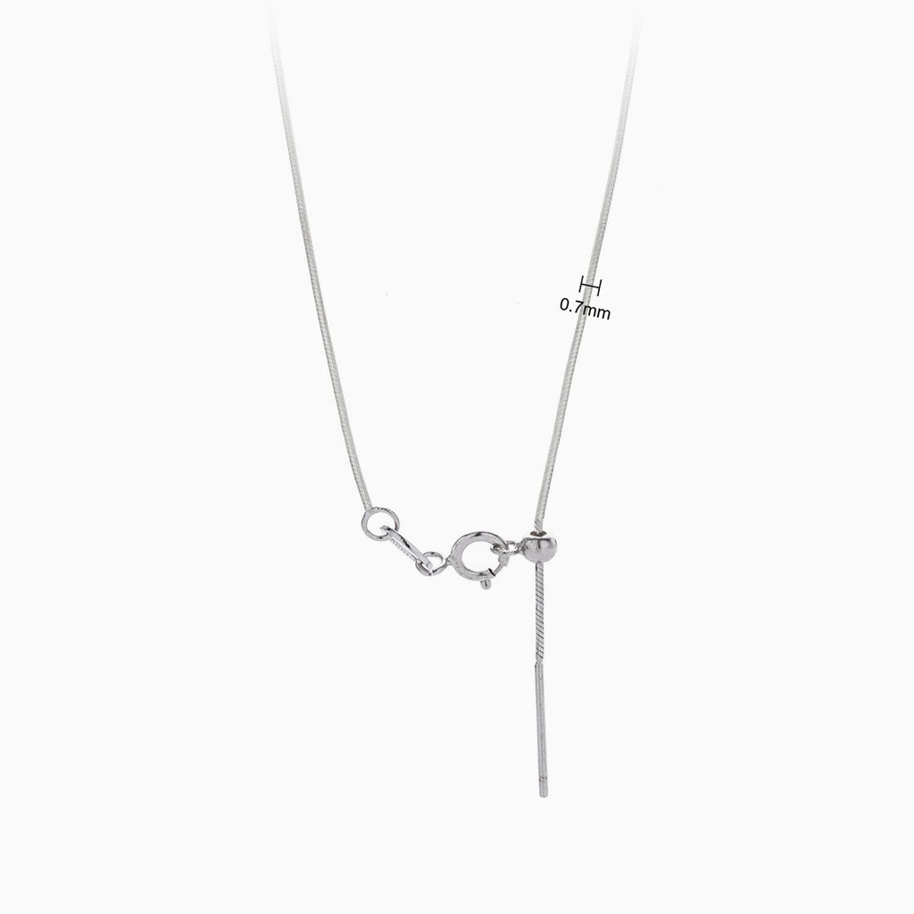 Adjustable Octagonal Herringbone Necklace - Silver