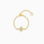 Adjustable Pave North Star Chain Ring - Gold