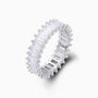 Baguette Diamond Band Eternity Ring - Silver