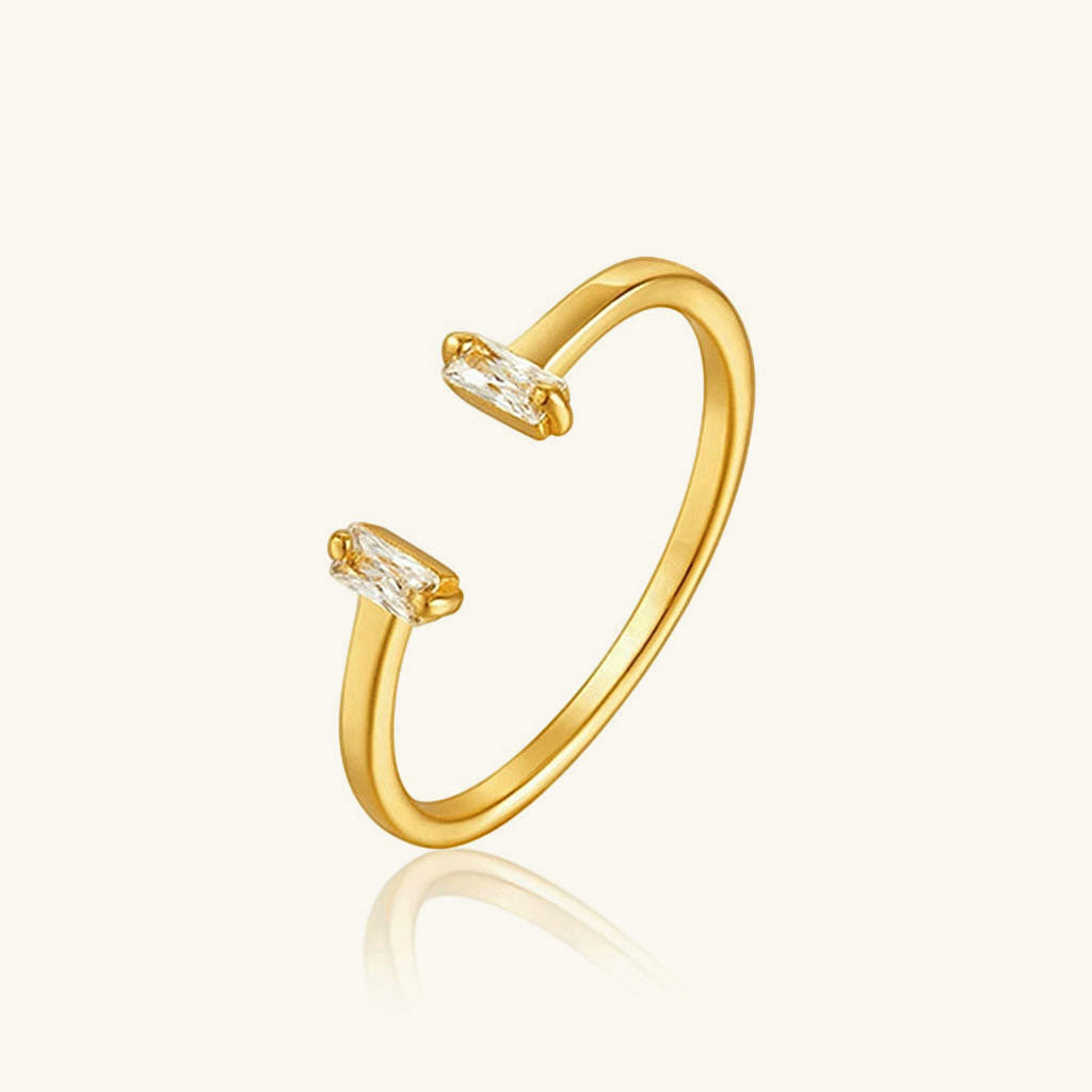 Baguette Diamond Open Ring - Gold