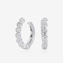 Bezel Diamond Ear Cuff Earrings - Silver