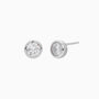 Bezel Diamond Solitaire Stud Earrings - Silver
