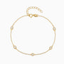 Bezel Diamond Station Bracelet - Gold