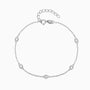 Bezel Diamond Station Bracelet - Silver