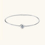 Bezel Moissanite Bangle Bracelet - Silver