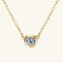 Bezel Moissanite Pendant Necklace - Gold