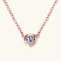 Bezel Moissanite Pendant Necklace - Rose Gold