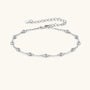 Bezel Moissanite Station Bracelet - Silver