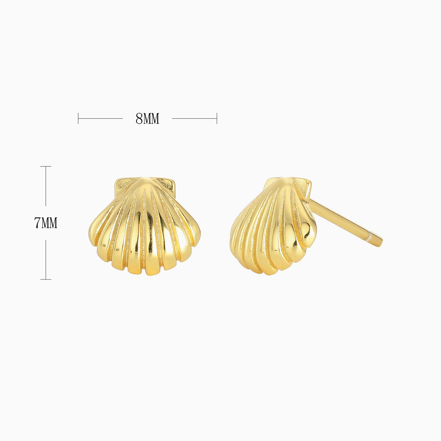 Boho Shell Stud Earrings - Gold