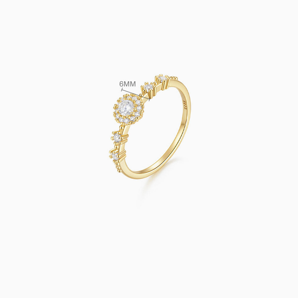 Brilliant Diamond Halo Ring - Gold