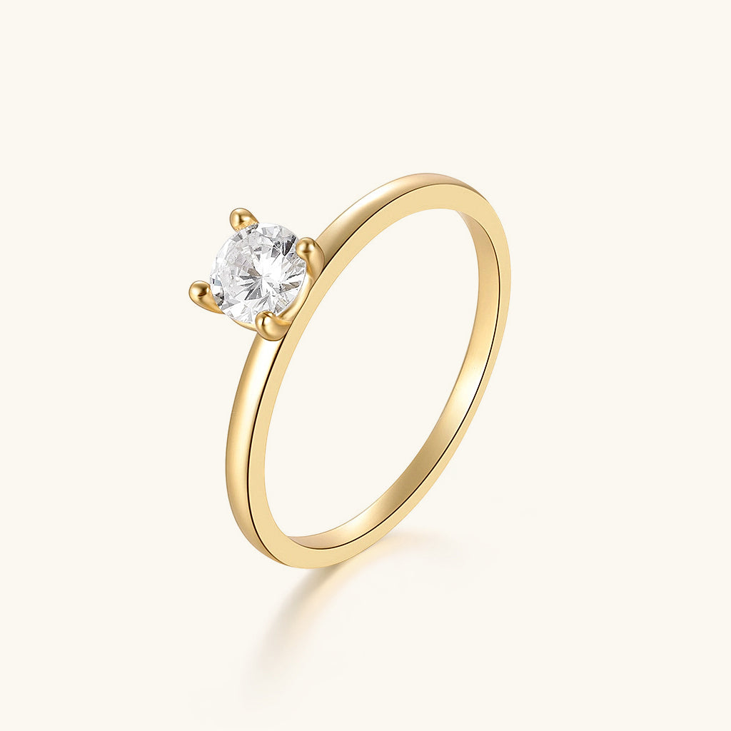 Brilliant Diamond Solitaire Ring - Gold
