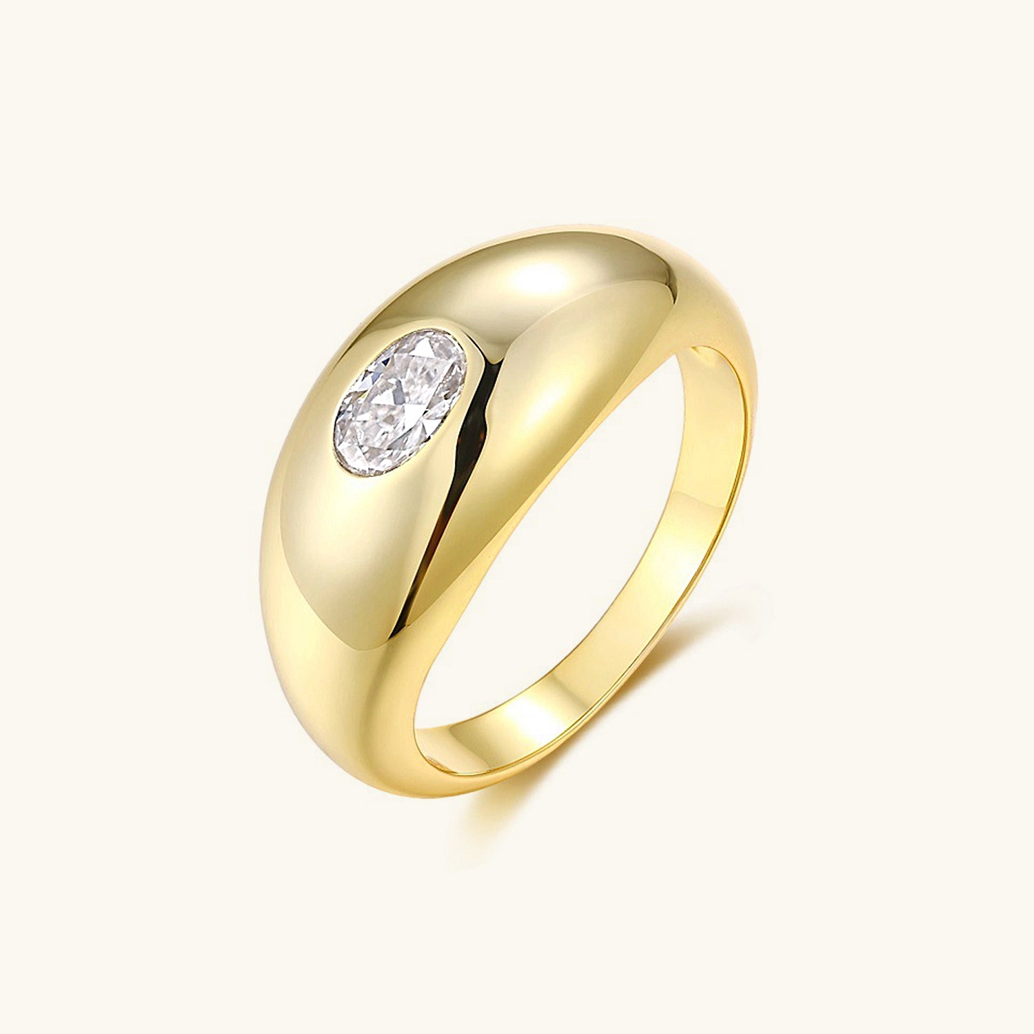Brilliant Moissanite Dome Ring