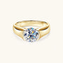 Brilliant Moissanite Solitaire Ring - Gold
