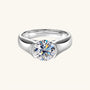 Brilliant Moissanite Solitaire Ring - Silver