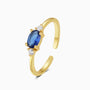 Brilliant Three Stone Open Ring - Gold