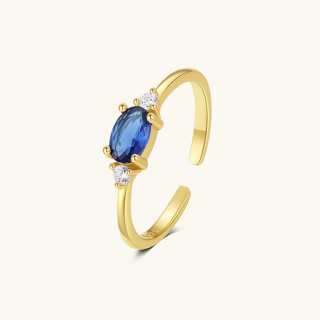 Brilliant Three Stone Open Ring - Gold