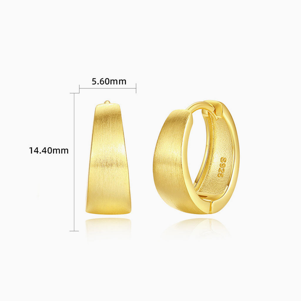 Brushed Chunky Hoop Earrings - Gold