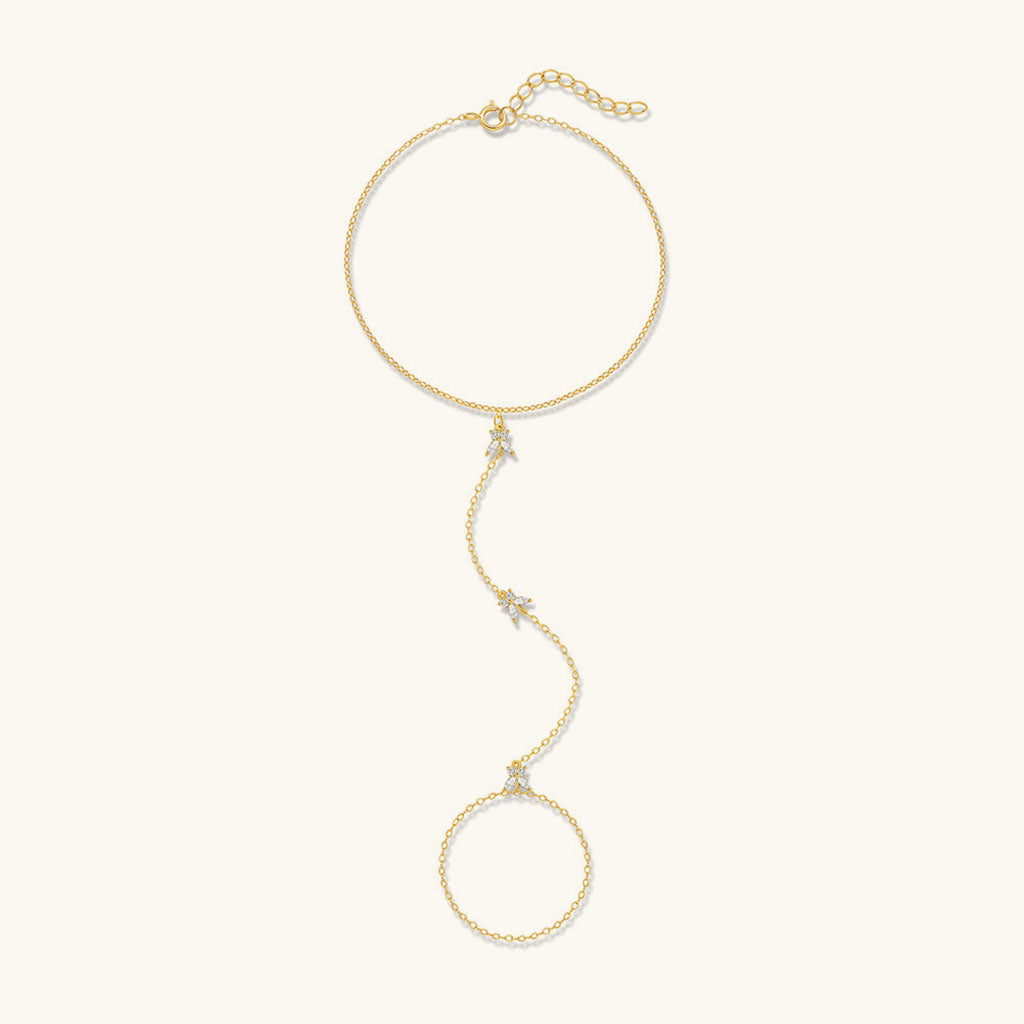 Butterfly Hand Chain Bracelet - Gold
