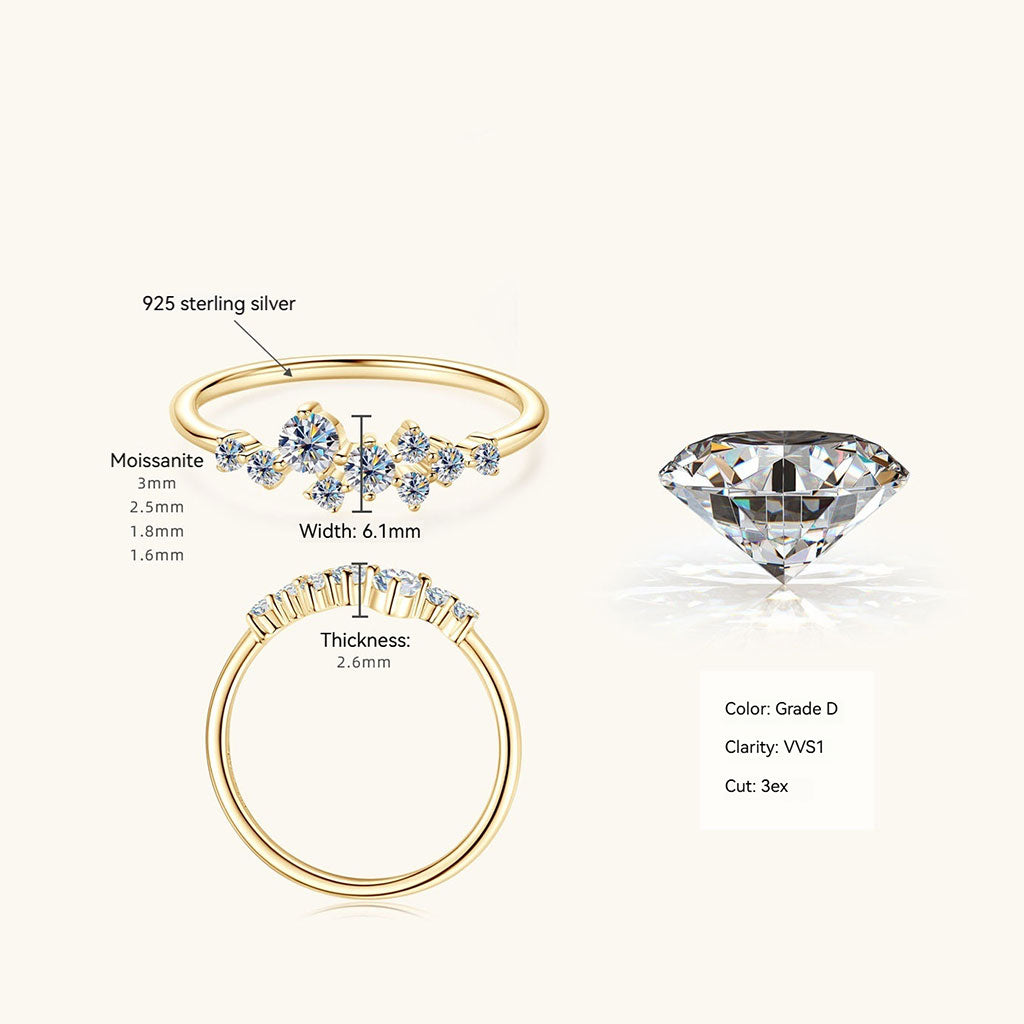 Celestial Moissanite Ring - Gold