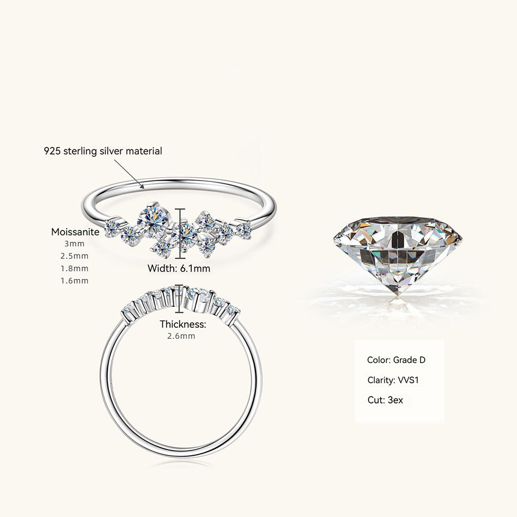 Celestial Moissanite Ring - Silver