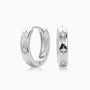 Celestial Star Diamond Huggie Hoop Earrings - Silver