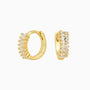 Chic Baguette Huggie Hoop Earrings - Gold