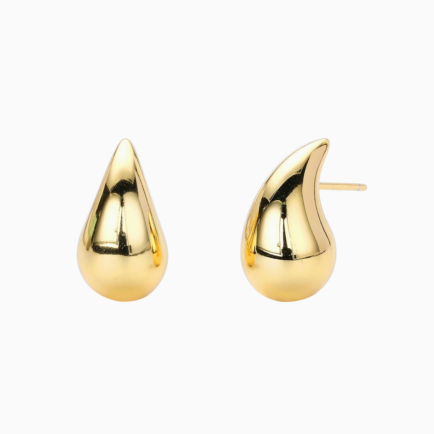 Chic Teardrop Stud Earrings - Gold