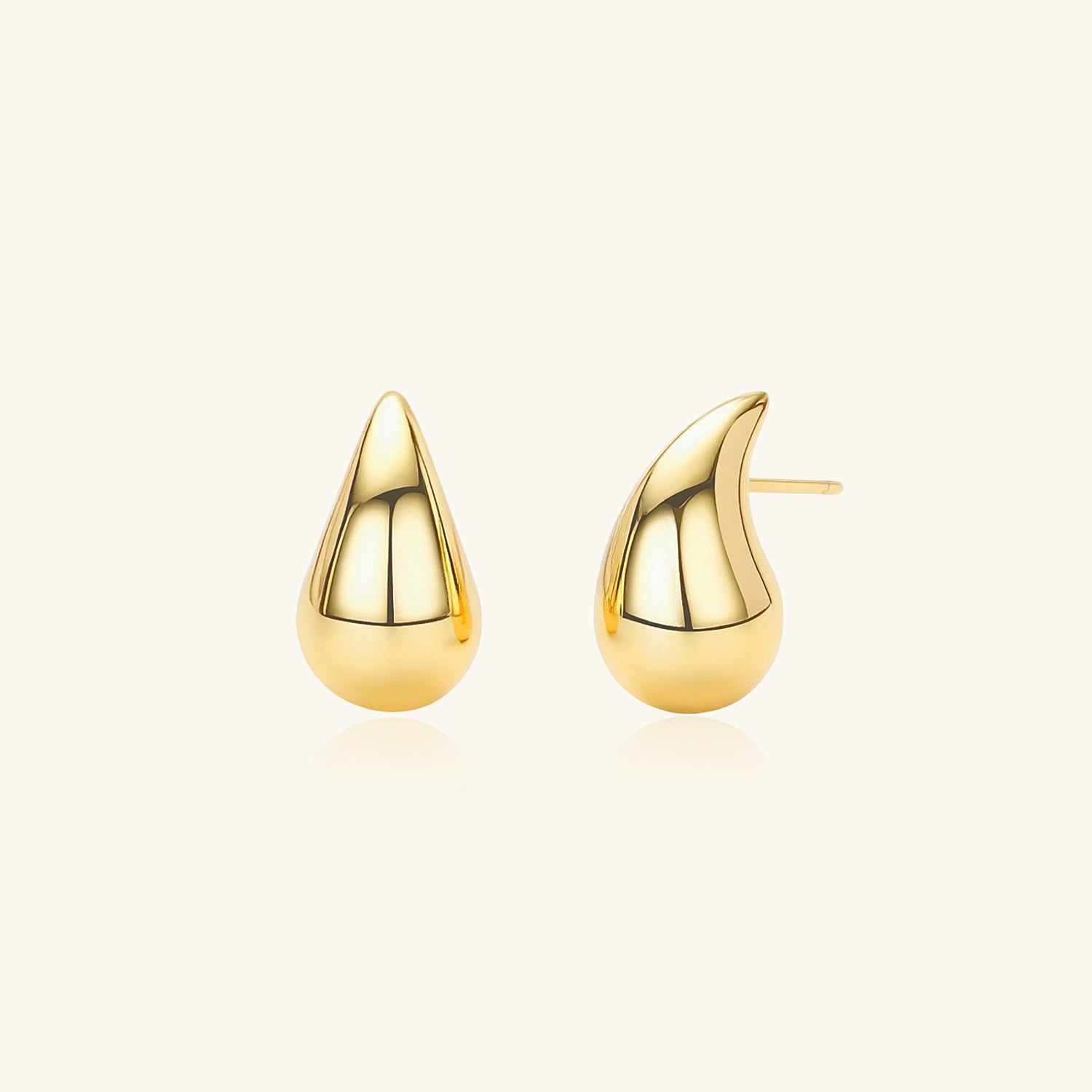 Chic Teardrop Stud Earrings - Gold