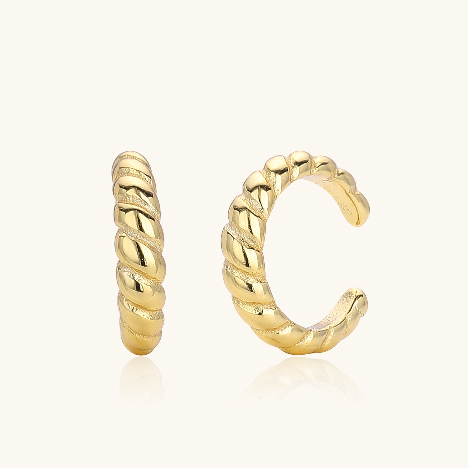 Chic Twisted Ear Cuff Earrings - Gold