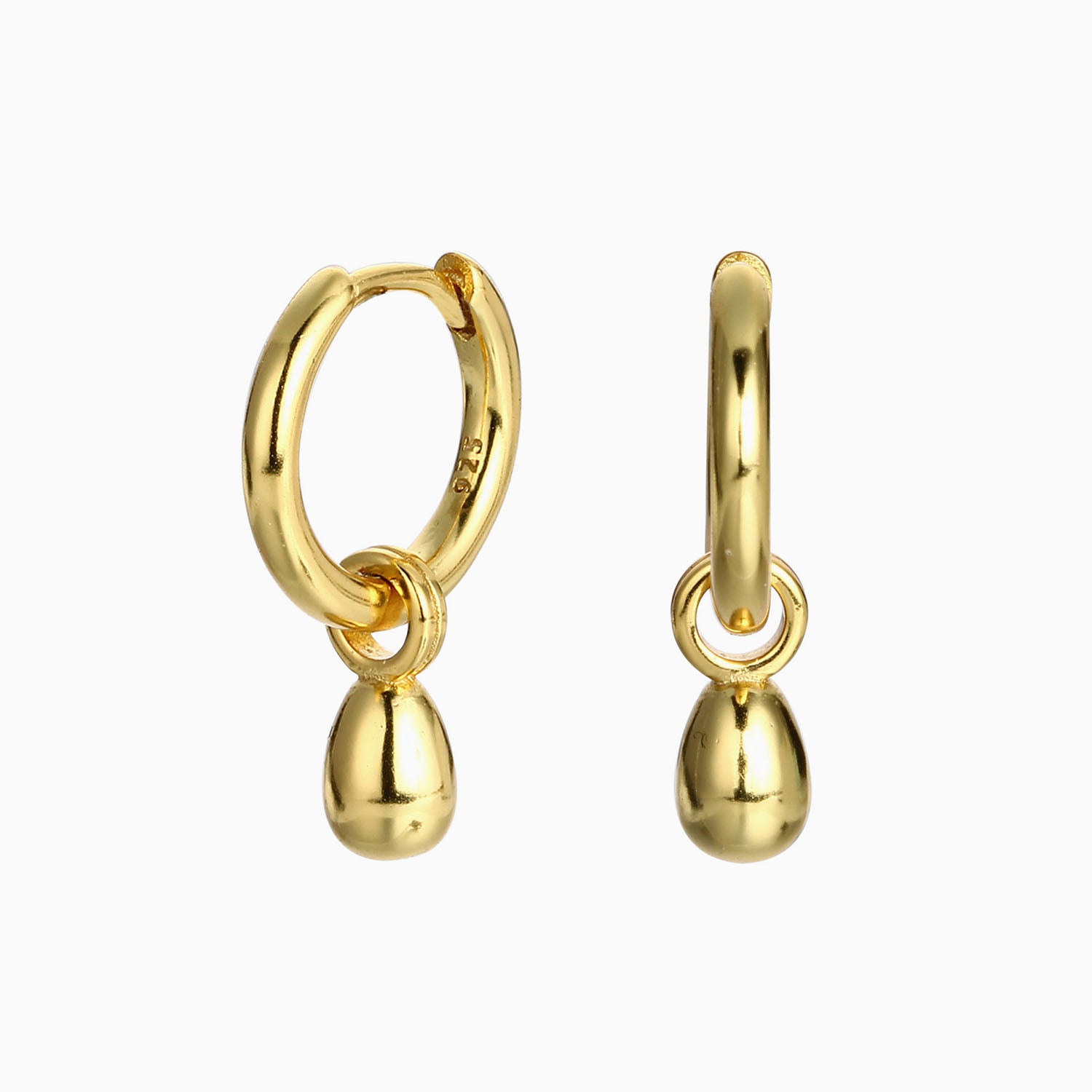 Chic Waterdrop Drop Huggie Hoop Earrings - Gold