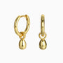 Chic Waterdrop Drop Huggie Hoop Earrings - Gold