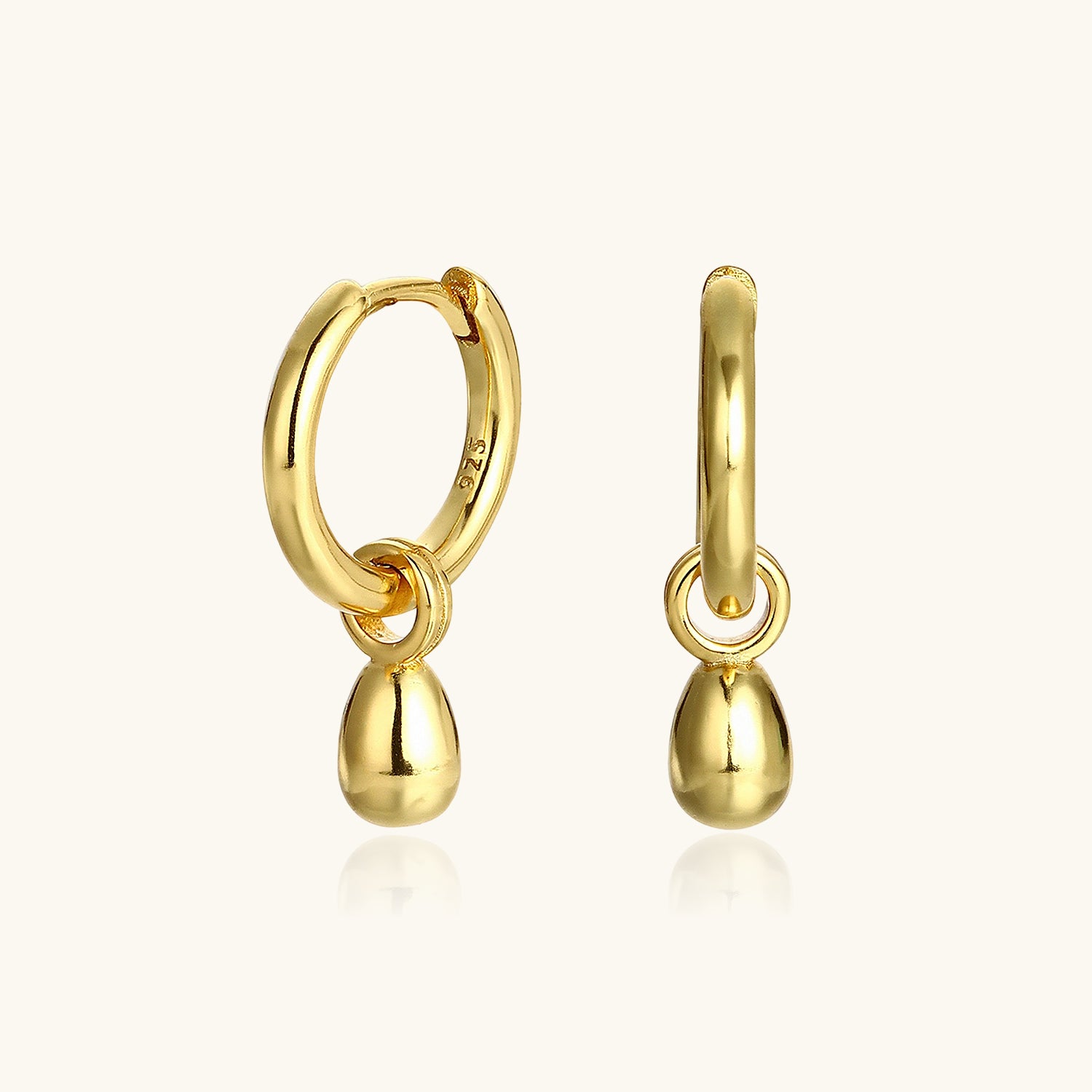 Chic Waterdrop Drop Huggie Hoop Earrings - Gold