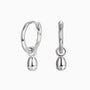 Chic Waterdrop Drop Huggie Hoop Earrings - Silver