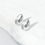 Chunky Brushed Dome Hoop Earrings - Silver