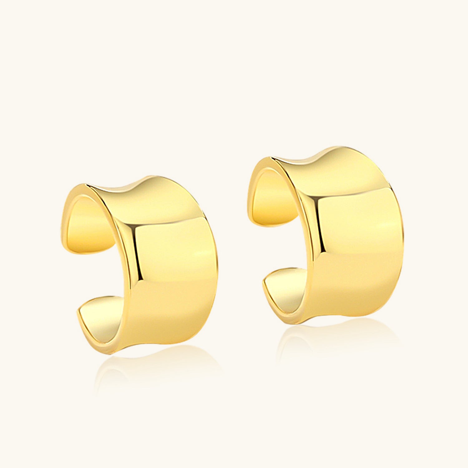Chunky C Hoop Ear Cuff Earrings - Gold
