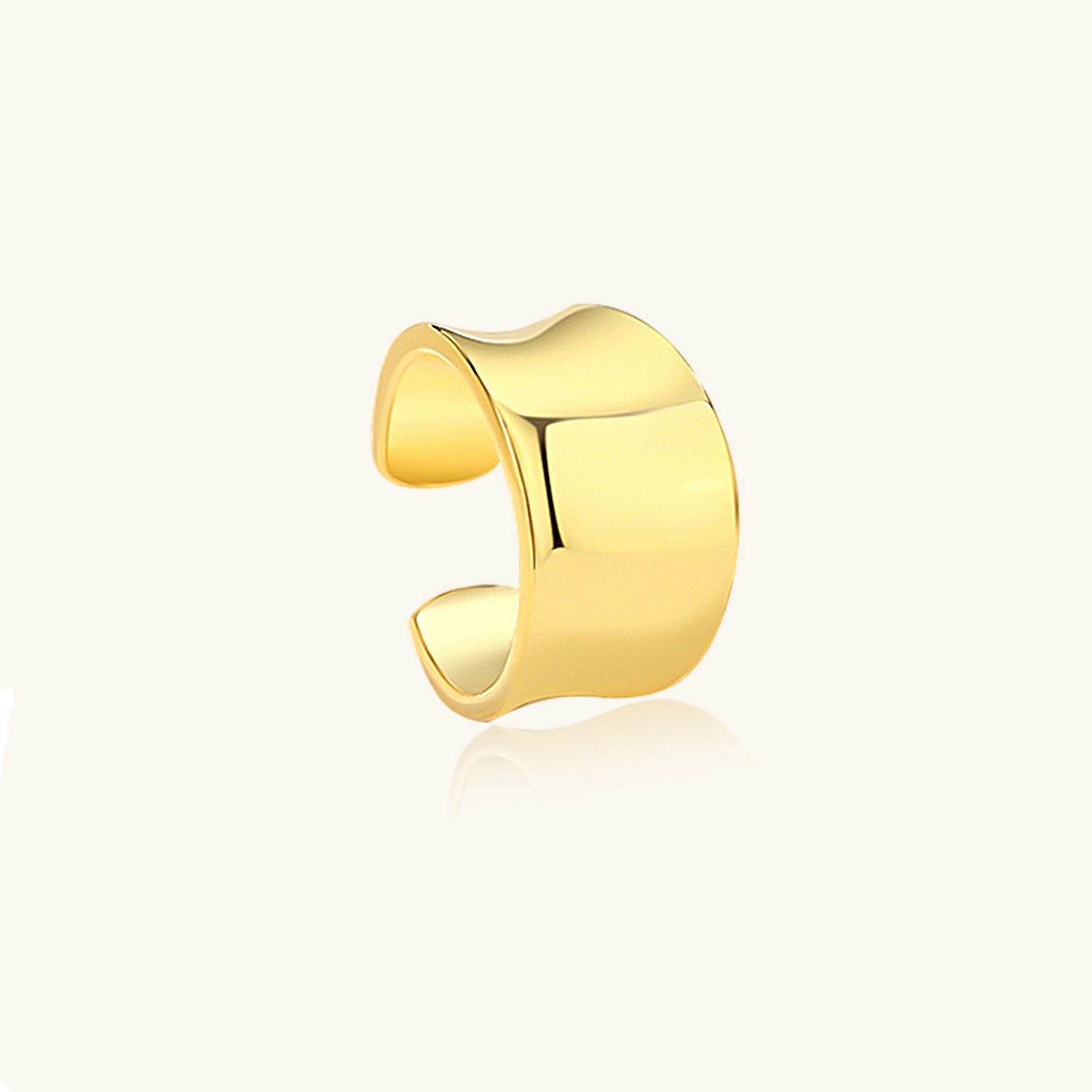 Chunky C Hoop Ear Cuff Earring - Gold