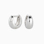 Chunky Dome Hoop Earrings - Silver