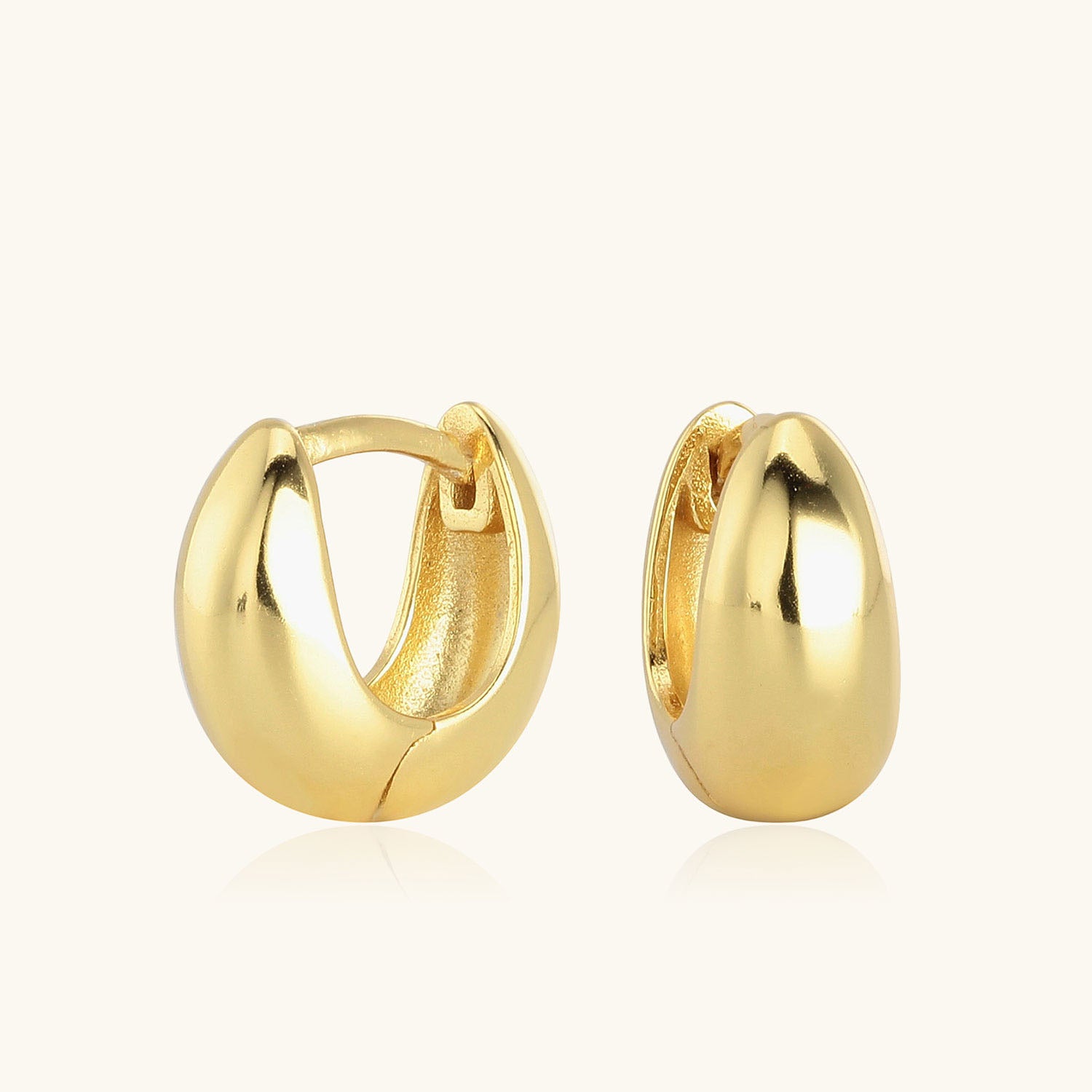 Chunky Dome Huggie Hoop Earrings - Gold