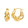 Chunky Twisted Braided Hoop Earrings - Gold