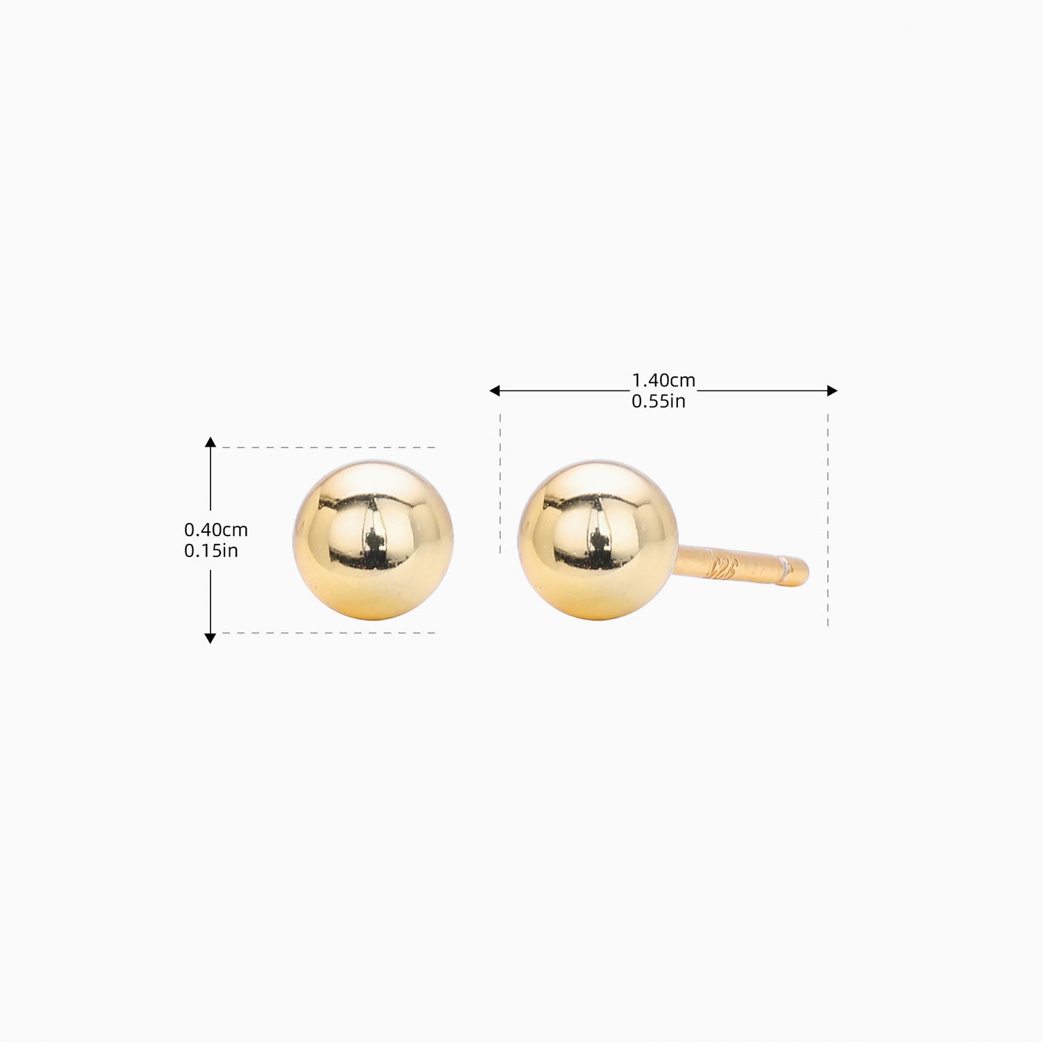 Classic Ball Stud Earrings - Gold