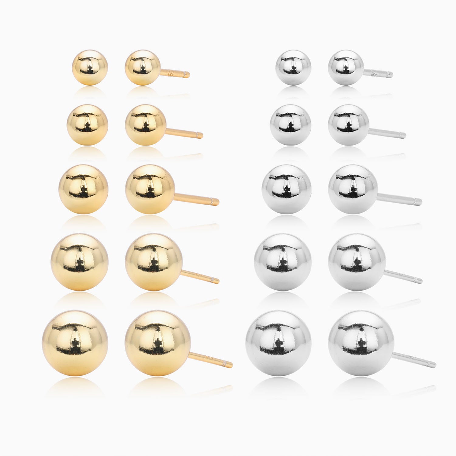 Classic Ball Stud Earrings - Gold