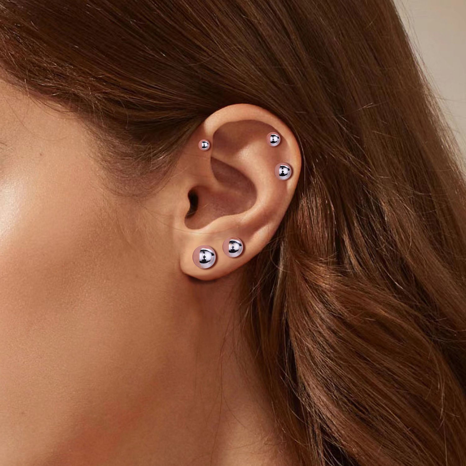 Classic Ball Stud Earrings - Silver