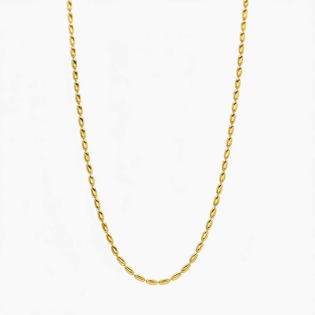 Classic Beaded Chain Necklace - Gold