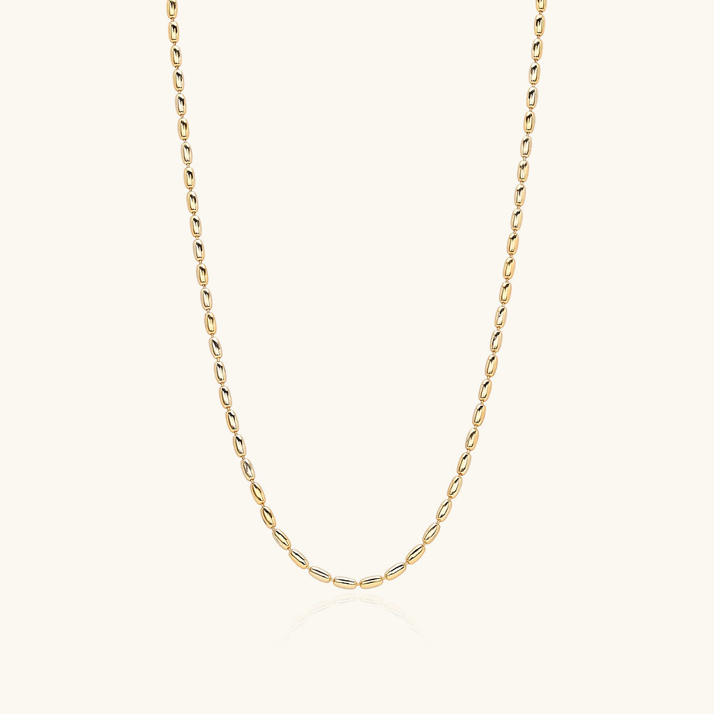 Classic Beaded Chain Necklace - Gold